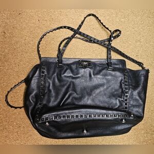 ☆EUC☆  Valentino  •  Rockstud Noir Studded Tote, Black